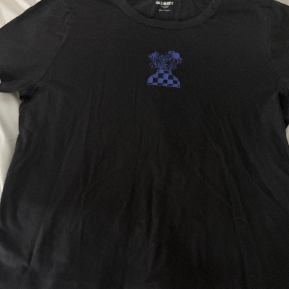 Old Navy Kids Black Tee with Blue Graphic